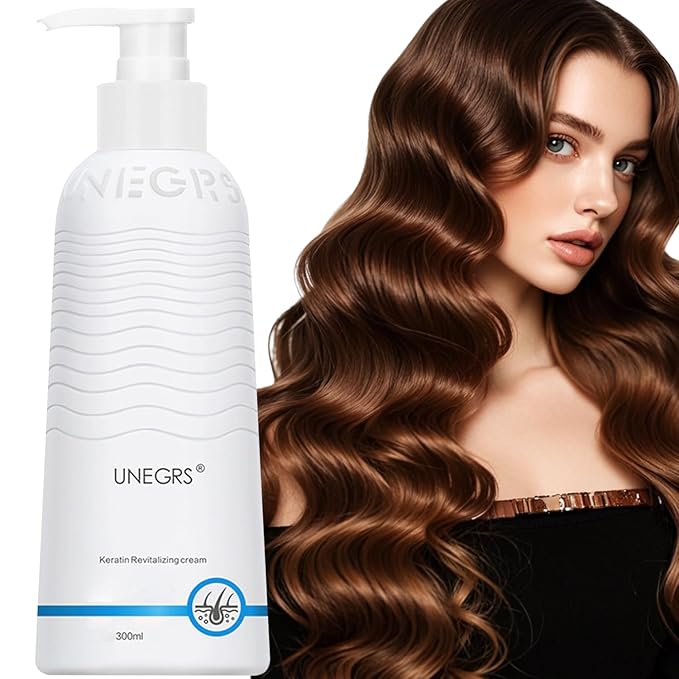 Keratin Enrichment Cream, UNEGRS Keratin Revitalizing Cream, Deep Moisturizing Hair Care,Hair Smoothing Leave-In Conditioner for Women