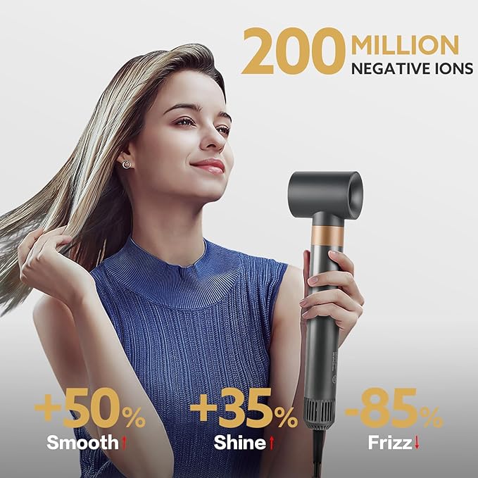 Hot Air Brush Hair Styler, 5 in 1 Hair Dryer Brush Auto Wrap Curlers Frizz-Free Styling Tool for All Hair Types Fast Drying, Curling, Smoothing, Volumizing & Straightening with Travel Storage Case