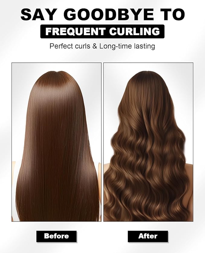 1 1/4 Inch Curling Wand,Ceramic Tourmaline Curling Iron Wand Professional for Beach Wave,Hair Curler Wand with No Clamp for Quick Styling,12 Adjustment Temperature,60 Minutes Auto Shut Off