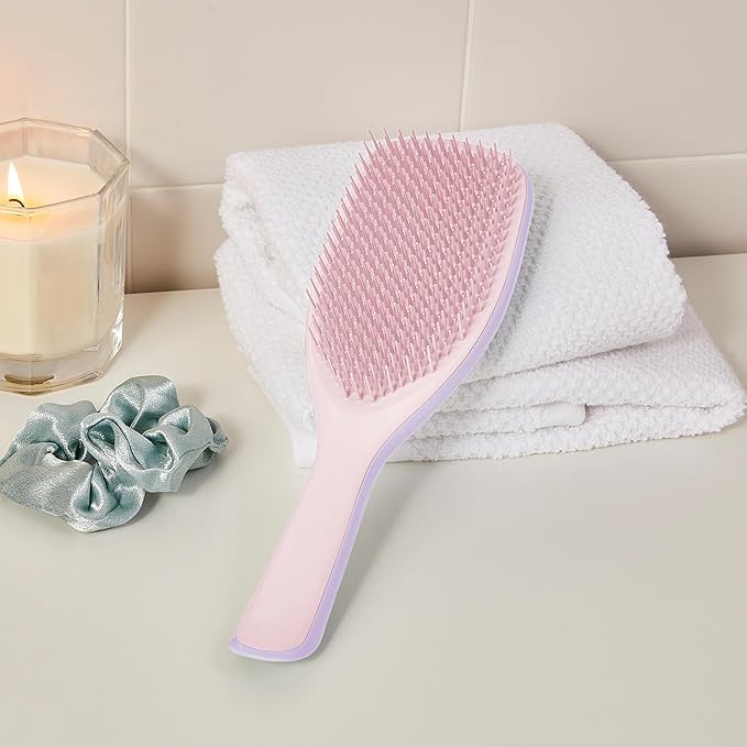 Tangle Teezer Ultimate Detangler Hairbrush for Wet & Dry Hair, Eliminates Knots & Reduces Breakage for Long, Thick, & Curly Hair Types, Large, Pink & Purple