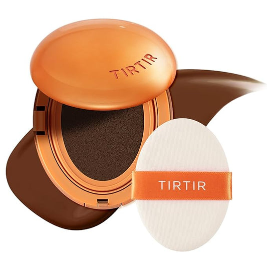 [*Mini Size*] TIRTIR Mask Fit Ai Filter Cushion Foundation | AI-Like Semi-Matte Finish - Up to 72-Hour Medium to Full Coverage Korean Make up Beauty, #49N Deep Chestnut, 0.15 oz