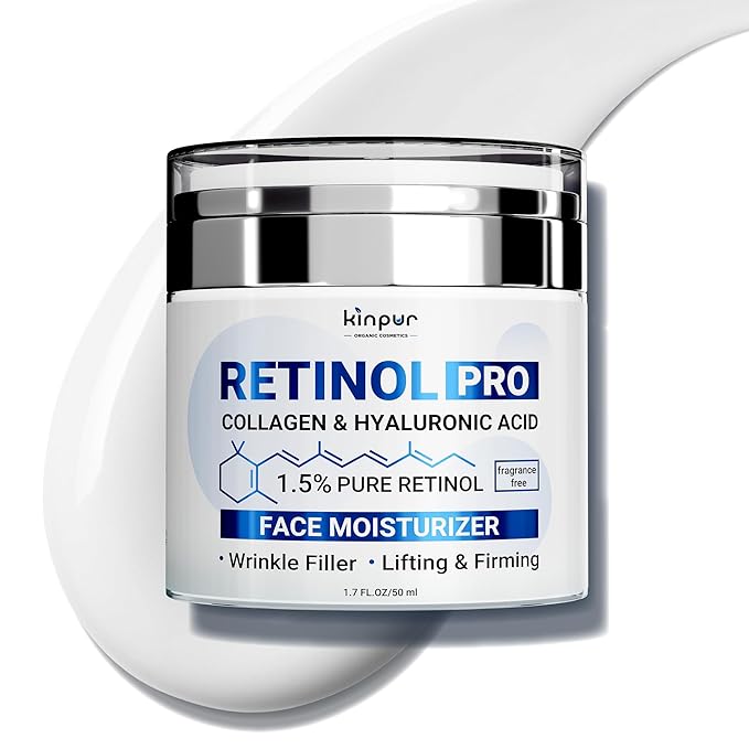Retinol Face Cream – Anti-Aging Moisturizer w/ 1.5% Encapsulated Retinol, Natural Extracts, Premium Collagen & Hyaluronic, Panthenol – Firming & Hydrating Skincare for Dryness and Wrinkles 1.7fl oz
