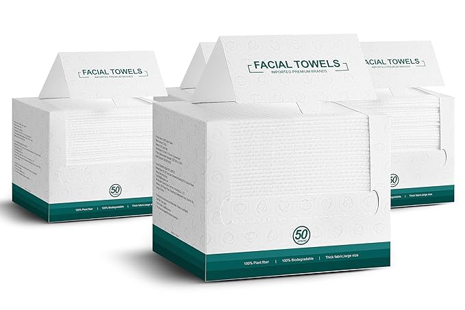 Disposable Face Towels- 200 Count Extra Thick Soft Clean Facial Towels, 10"×12",Super Absorbent,Biodegradable Dry Wipes,Cruelty-Free Facial Washcloth for Sensitive Skin,Travel,Makeup Remover