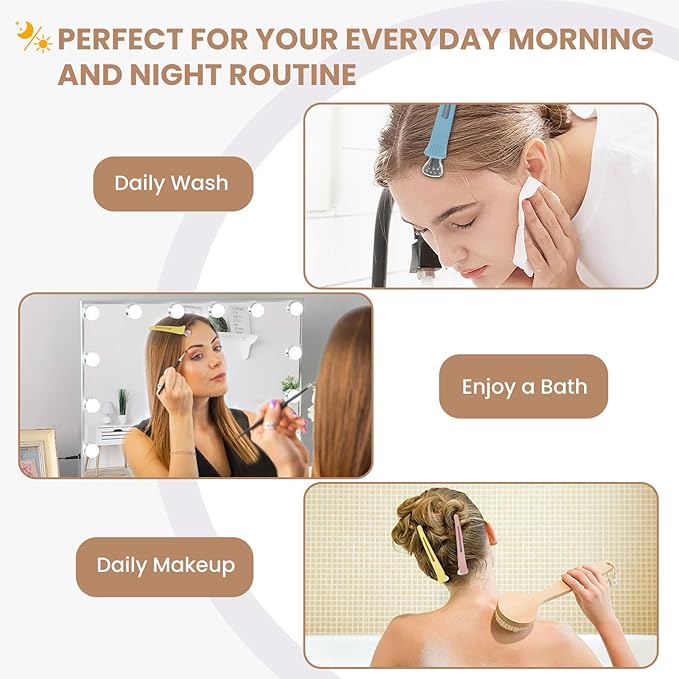 Hair Clips for Styling - 6 pcs No Crease Hair Clips for Women - Non Slip Duck Billed Hair Roller Clips with Silicone Band - Salon Hair Sectioning Clips