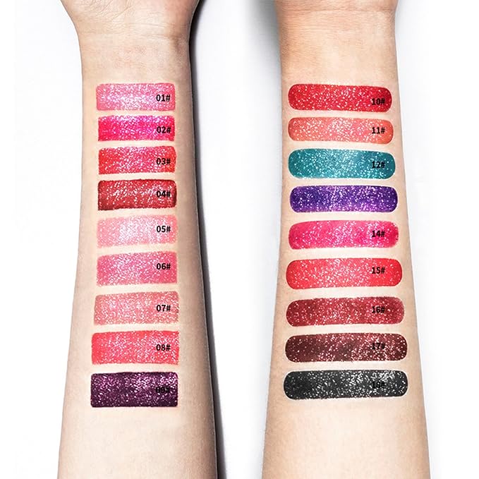 Classic Vivid Glitter Liquid Lipstick Set - 3PCS Diamond Shiny Waterproof Metallic Lip Gloss