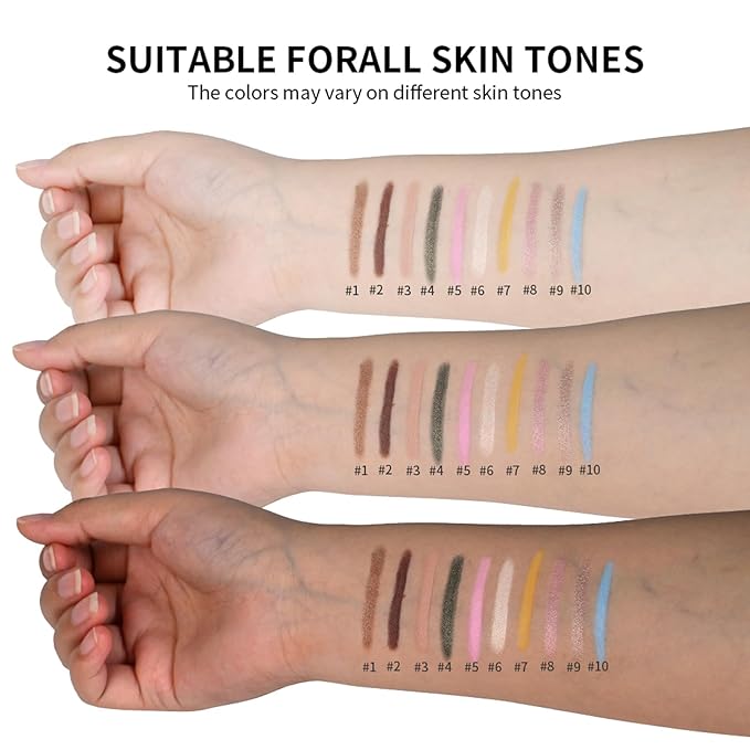 Eyeshadow Stick, Shimmer and Matte Cream Eye Shadow Brightener Sticks Eyeliner Pencil Crayon, Waterproof Long Lasting Eye Highlighter Stick Makeup,0.056 Oz(#6-Oyster)