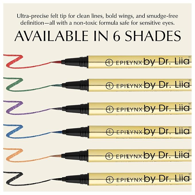 EPILYNX Waterproof Eyeliner - Smudge-Proof Liquid Eyeliner Pen with Precision Tip for Smooth, Long-Lasting Application - Vegan, Hypoallergenic & Gluten-Free Eye Liner - 2mL Shimmer Royal Blue