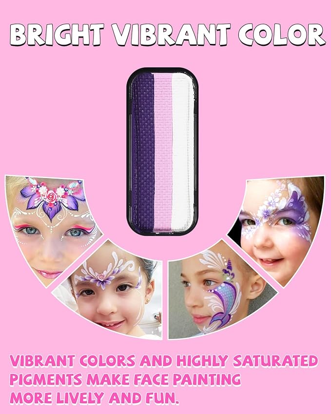 Anka Bella Professional Face Painting Kit for Kids,8X10gm Water Based Split Cake Face and Body Paint with Brushes,Hypoallergenic & Non-Toxic,Gift for Birthday Parties/Halloween/Carnival