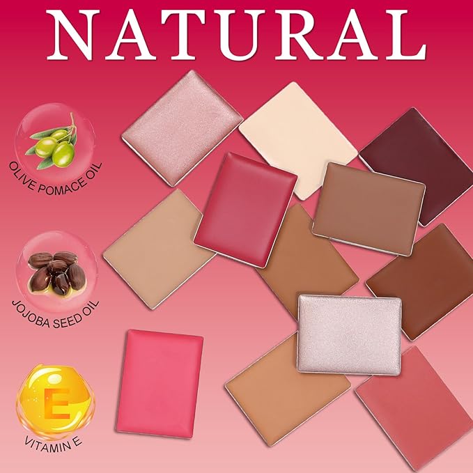 O'CHAIN 12 Colors Cream Face Palette Makeup Set, Contour Blush Highlight All in One Kit, Long Lasting,Light Weight, Beauty Gift for Her, Ideal for Christmas Valentine's Day and Festivals