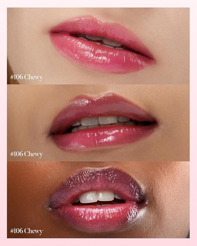 CORLAHAZE Glow Lock Jelly Tint 106 Chewy 4g, Hydrating Jelly Glow Lip Stain, High-Shine, Long-Lasting Color Moisturizing Lip Enhancer with Rosehip Oil, Collectible Lock-Shaped Design, Korean Makeup
