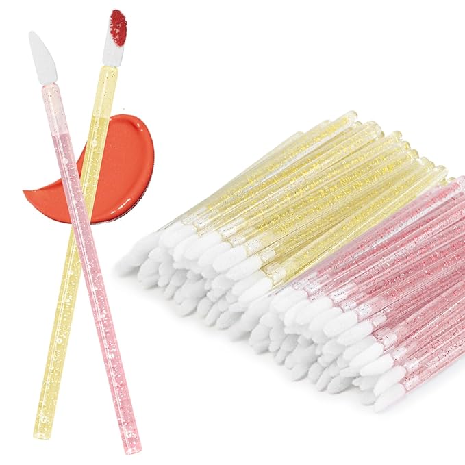 Unaone Lip Brush - 100PCS Disposable Lip Wands, Makeup Applicators for Lipstick, Lip Gloss Balms Scrubs Concealer, Perfect Makeup Applicators Tool