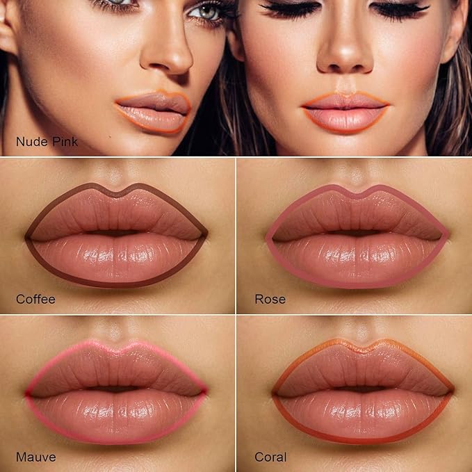Lip Stain - Peel Off Lip Liner, Long Lasting Lip Liner with Matte Finish, Waterproof & Transfer Proof Lip Gloss, Non-Stick Cup & Highly Pigmented Color, Easy to Use for All Skin Types (Coffee)
