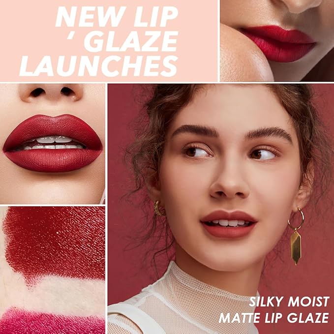 4 Colors Mini Matte Lipstick Little Tube Lip Stain, Velvet Smooth Lip Stick, Long Lasting & Waterproof 24 Hours Non-Sticky Labiales Lipstick (Set A)