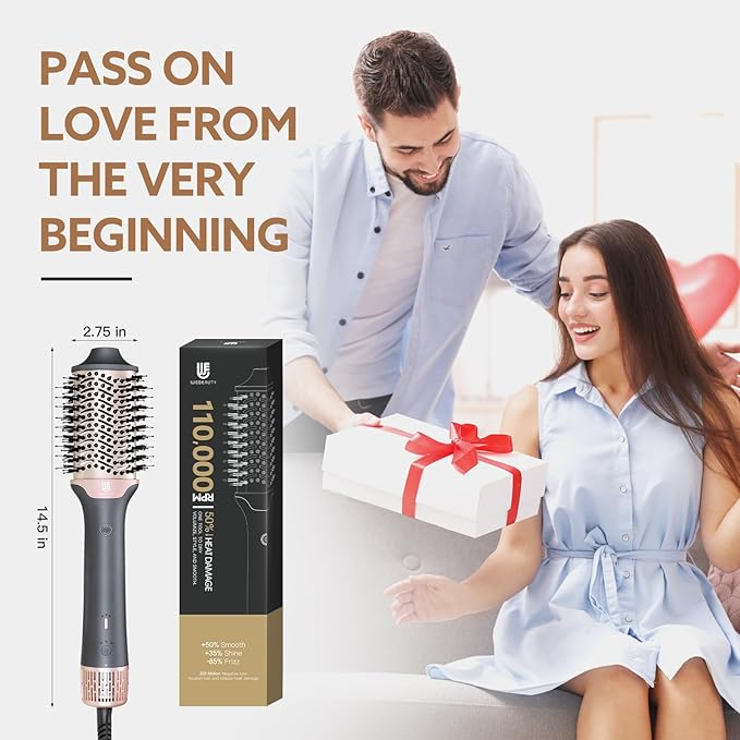 Blow Dryer Brush Hair Dryer | One-Step Hot Air Brush with Oval Volumizer High-Speed Hair Styler with Negative Ions for Drying & Smoothing & Volumizing for All Hair Types 110000 RPM