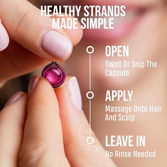 SAVION Rosemary Oil Hair Treatment Capsules - No Rinse Styling Hair Serum with Castor, Argan, Jojoba, Coconut, Tea Tree, Batana Oil - Hair Strengthening Oil for All Hair Types - 40 Capsules