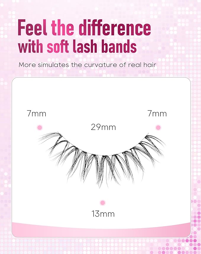 Frihappy Natural Wispy Eyelashes Short Lashes Fake Lashes Natural Look Eyelashes Wispy Natural Lashes Invisible Lashes FRH-12