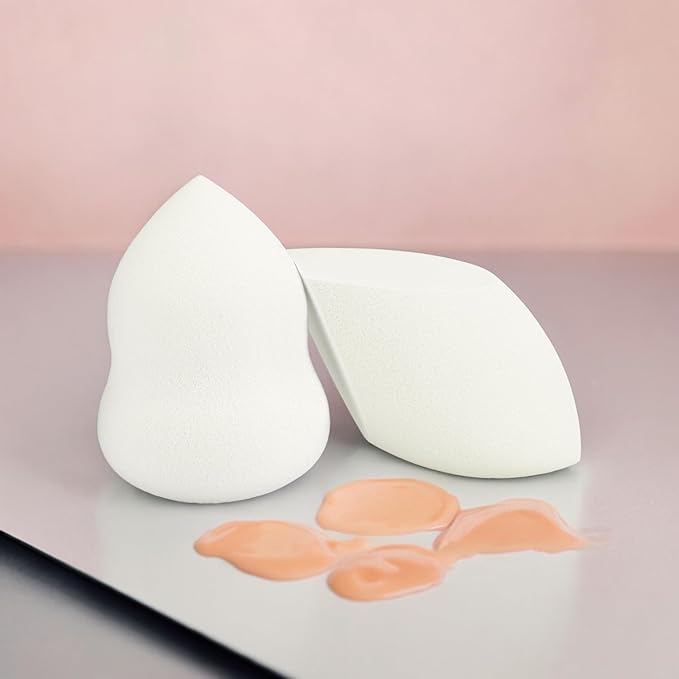Pure Luxury Makeup Sponge Duo set, Beauty Blender Sponge for Liquid & Powder, Flawless Foundation Sponge & Makeup Applicator, Soft & Reusable Beauty Sponge, Non-Latex & Dye-Free