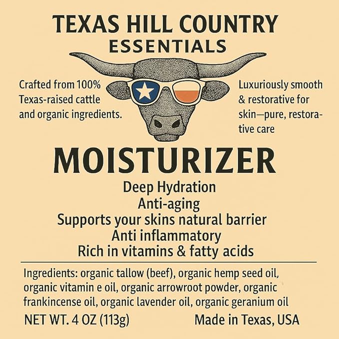Organic Grass‑Fed Beef Tallow Moisturizer – Face, Body & Hands – Natural Eczema Relief