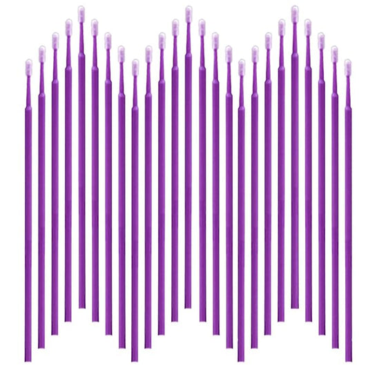 600PCS Microswabs for Eyelash Extensions，Micro Applicators Brush for Cleaning and Applying Make-up Purple (Head Diameter: 2.0mm)