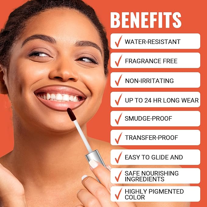 2pcs Lip liner Stain Peel Off,Lip Stain Waterproof Long Lasting,2-in-1 Lip Liner with Tweezer,Non-Fading Peel Off Lip Color,Stay On All Day,Perfect for Gift ,Highly Pigmented Color(Nude+Cocoa)