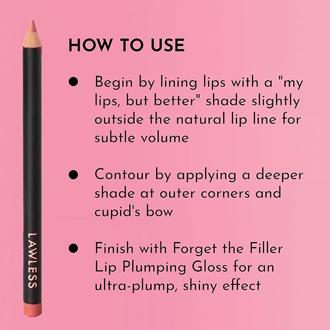 Lawless Women's Forget the Filler Definer Liner, Velvet Peach, Pink, 0.04 Ounce