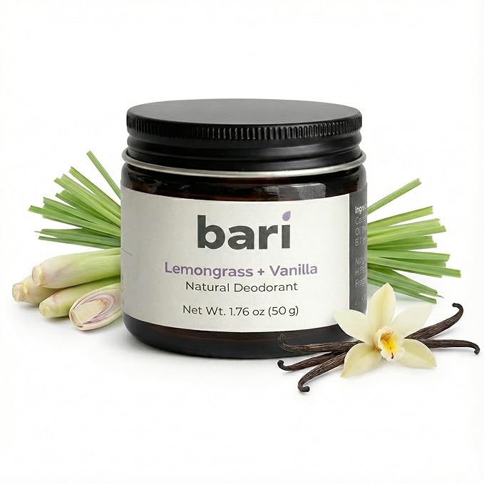 Bari Lemongrass Vanilla Deodorant – 50g Natural Aluminum-Free Deodorant for Long-Lasting Freshness, Sensitive Skin Friendly, Vegan & Cruelty-Free Personal Care