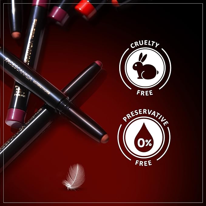 Faces Canada Ultime Pro HD Matte Lip Crayon with Primer | Long Lasting 9HR Stay Lip Color | Smooth Glide, Bold Pigment, Non-Drying Finish | Bloodmoon (Red) Shade - 0.04 Oz (1.14g)