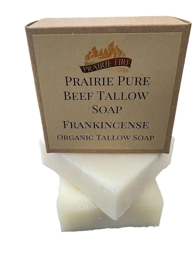 Pure Beef Tallow Soap Bar, (3 Pack) Grass Fed and Finished - Face, Body and Hair - Cleans, Moisturizes, Soothes, and Hydrates. Natural and Organic Peppermint