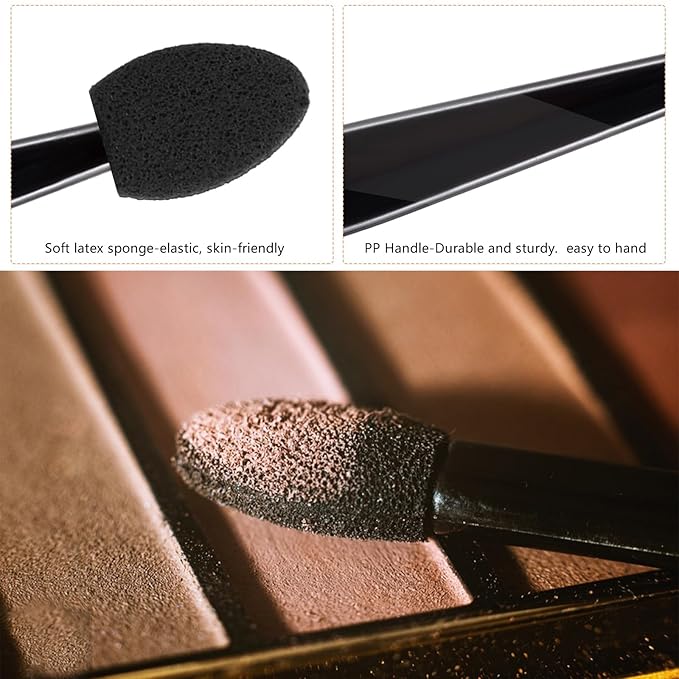 Eyeshadow Applicators, 100 Pack Disposable Eyeshadow Brush Set Mini Dual Sides Eye Shadow Brushes Portable Travel Eye Shadow Applicator Sticks Multipurpose Lips Eye Makeup Brushes for Women