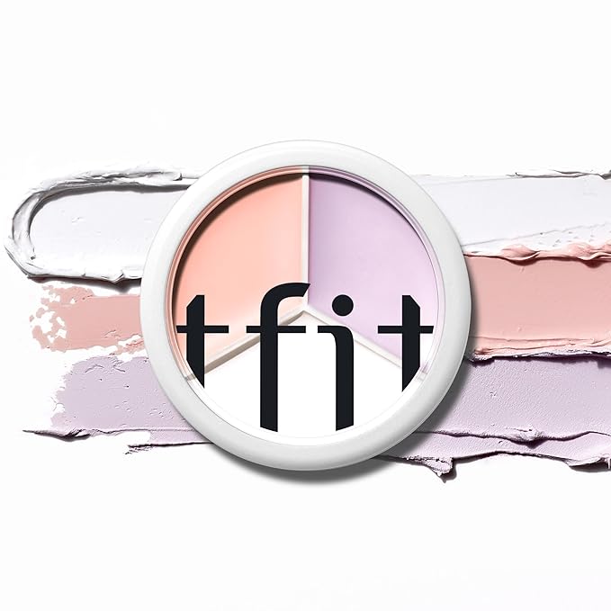 TFIT Multi-Use Pot Concealer - Triple Palette | High-Pigmented, Full Coverage & Crease-Proof | Korean Concealer for Dark Circles, Redness & Blemishes (B01 Corrector, 0.52 Oz)