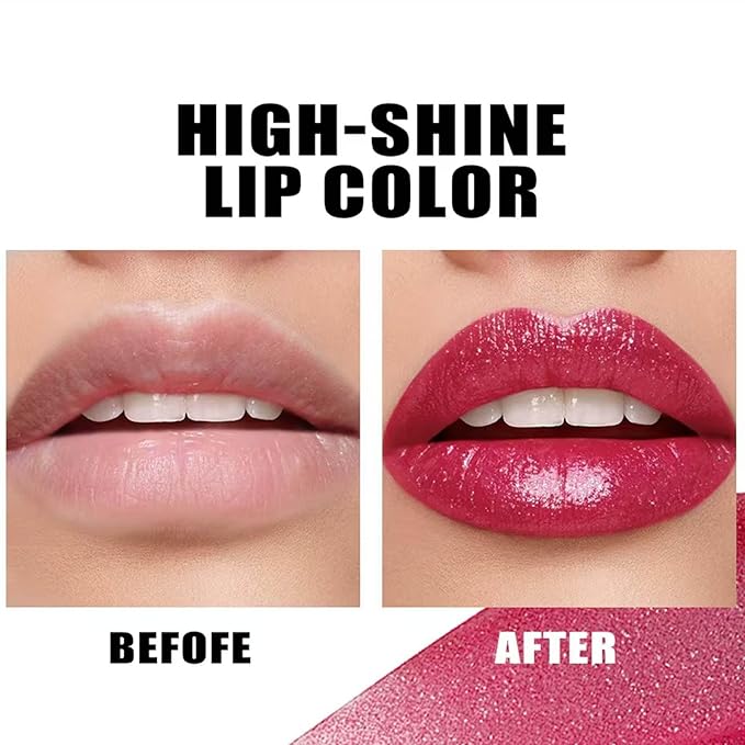 Dark Purple Lipstick with Glitter for Women - Sparkling Lip Glitter, High Impact Color, Transfer Resistant # 07