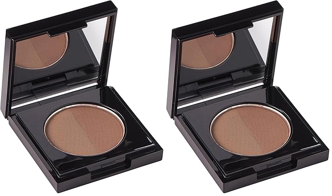 Arches & Halos Duo Luxury Brow Powder - Warm Brown for Women - 0.088 oz Eyebrow (Pack of 2)
