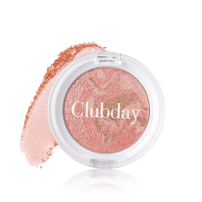 Marbleized Blush Powder Long-Lasting, Glowing Finish, Smooth & Blendable, Suitable for All Skin Tones, 0.12 Oz-02