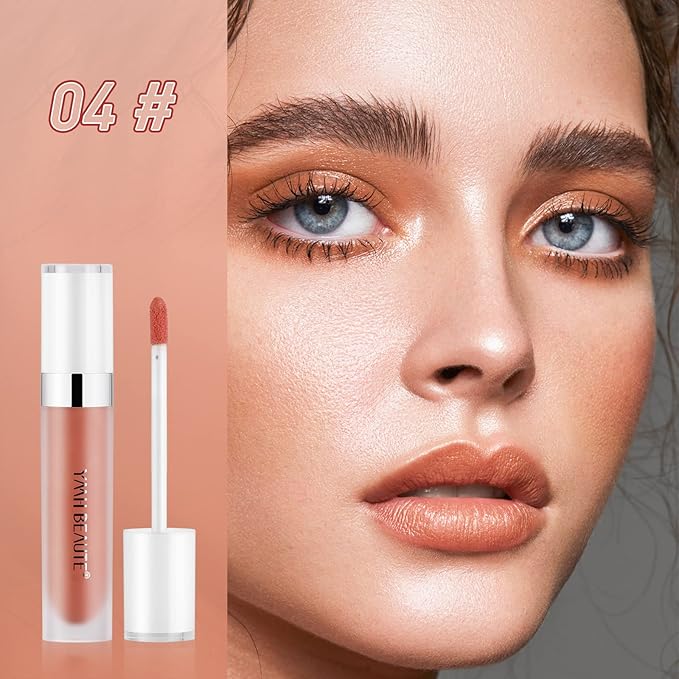 Liquid Blush Cream Blush Makeup, Pigmented, Lightweight, Breathable, Sheer Flush, Waterproof, Long-Wearing, Natural-Looking Dewy Cheek Tint (Maple Orange Brown 04)
