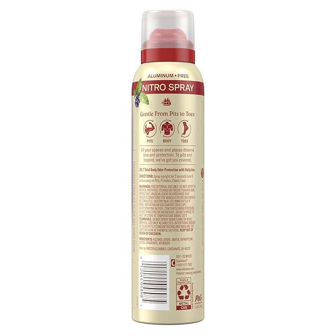 Old Spice Whole Body Deodorant Spray for Men, Aluminum Free, Lavender + Mint Scent, 24/7 Odor Protection, 24/7 Lasting Freshness, Dermatologist Tested, Gentle on Skin, Safe to Use All Over, 3.5 oz