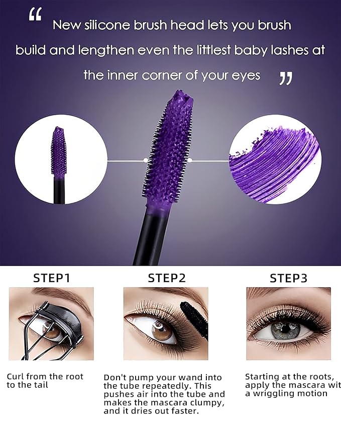 5D Burgundy Bright Red Mascara for Eyelashes-2Pcs Longlasting Waterproof Smudgeproof Colored Mascara Volume and Length,Volumizing Curling Lashes rimel de pestañas,Christmas Makeup Gift for Women