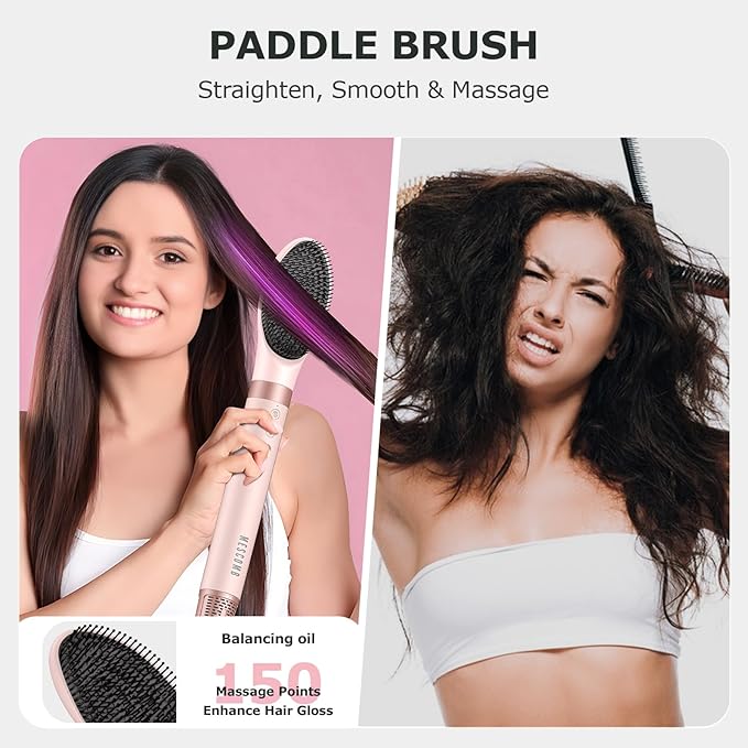 5 in 1 Hot Air Styler Wrap – High-Speed Hair Dryer Brush with Auto Wrap Curlers, Fast Drying & Frizz-Free Styling, No Heat Damage, Volumizing Brush with Travel Bag