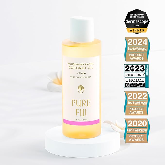 PURE FIJI Nourishing Exotic Coconut Body Oil, Guava (7.7 fl oz/230ml)
