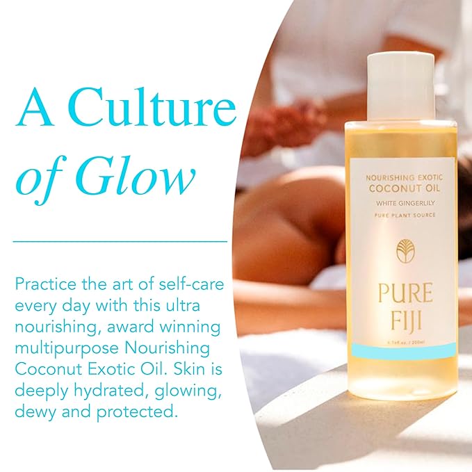 PURE FIJI Nourishing Exotic Coconut Body Oil, White Gingerlily (7.7 fl oz/230ml)