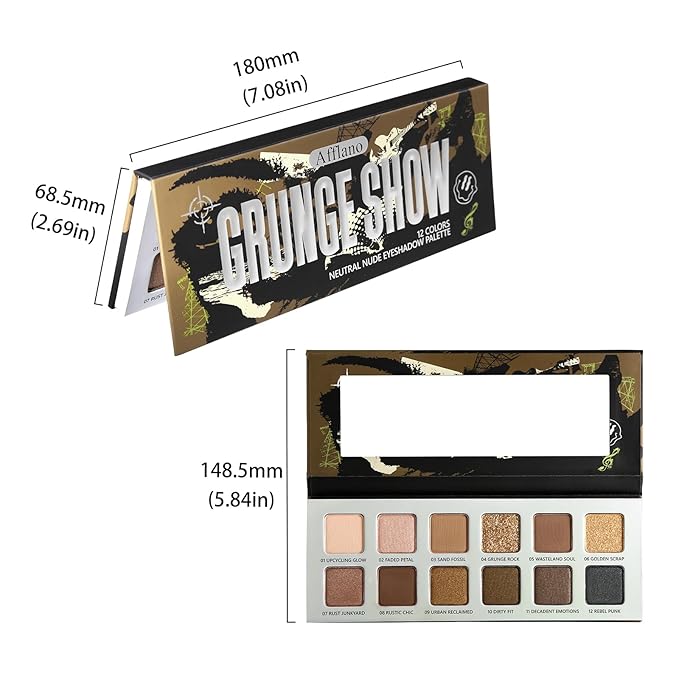 ‌Natural Nudes Eyeshadow Palette - Warm Taupe & Dark Brown Matte, Shimmer & Metallic Velvety Finish | Long-Lasting Travel-Friendly Compact Size | Beginner-Friendly Eye Makeup Palette Everyday Looks