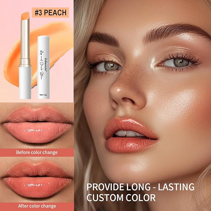 3Pcs Lip And Cheek Stain, PH-Activated Color-Changing,Long-Lasting Color With Hydrating Oils(#1pink,#2red,#3peach)