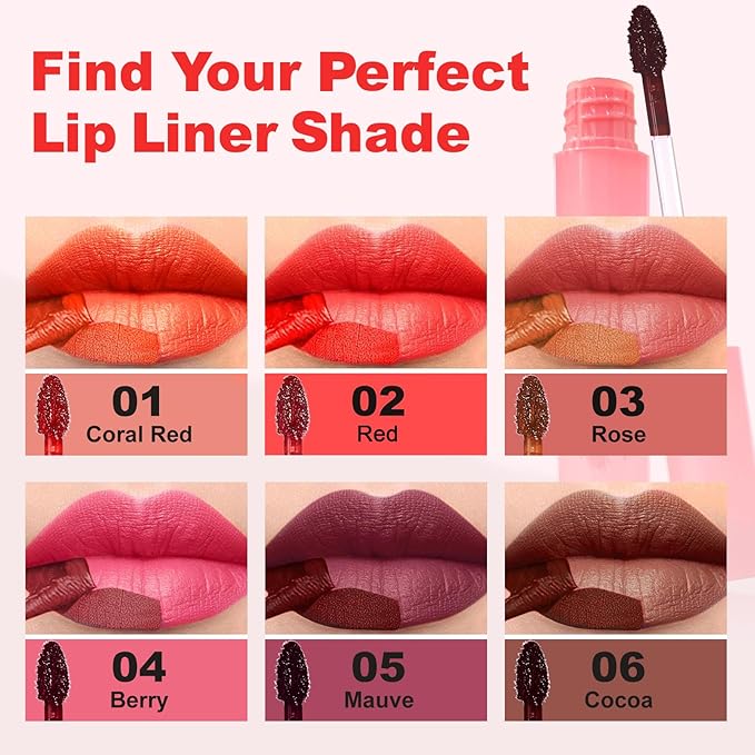 Lip Liner - Lip Stain Peel Off Moisturizing Long-Lasting & Waterproof Transfer Proof & Plumping, Non-Stick Cup Lip Liner Stain Tint For All Skin Types (Mauve, 1 PCS)