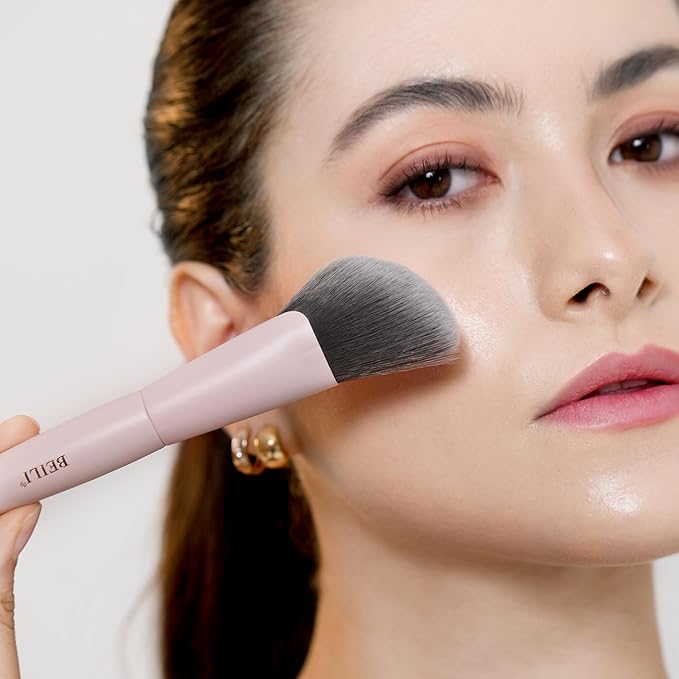 BEILI Makeup Brush Set,White Makeup Brush Set, 12 Vegan Makeup Brushes for Powder Foundation, Concealer, Eyebrows, Eyeshadow, Contour, Eyeliner, Blender Eye Brush (Pink)