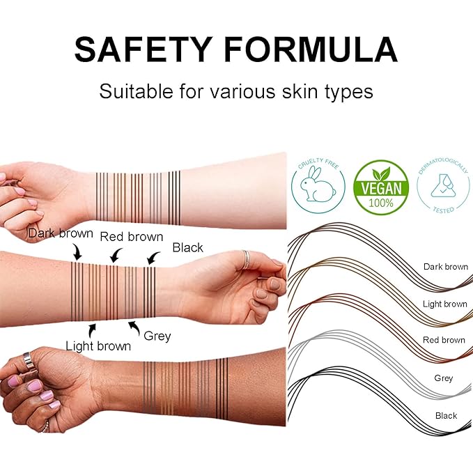 Microblading Eyebrow Pencil, Eyebrow Pen with an Upgrade Micro-Fork Tip Applicator, Waterproof Long-Lasting Microblading Brow Pen, Brow Pencil for Natural Looking Brows Makeup, Black