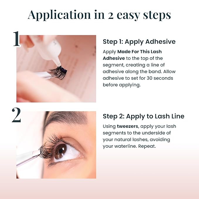 FlutterHabit Bestie Ready Set Starter Kit, DIY Eyelash Extensions, Lash Clusters for Women, Professional Quality At Home Eyelash Extension Kit, Natural False Lashes, 3 Lash Sets, Lash Glue Included