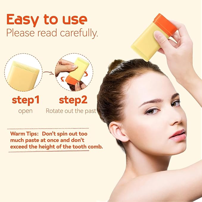 2pcsHair Styling gel for Baby Hair Wax Stick with Built-in Comb Wax Stick for Hair Slick Stick Hair Care for Kids Styling Waxes for Fly Away & Edge Frizz Hair Refreshing Non-Greasy