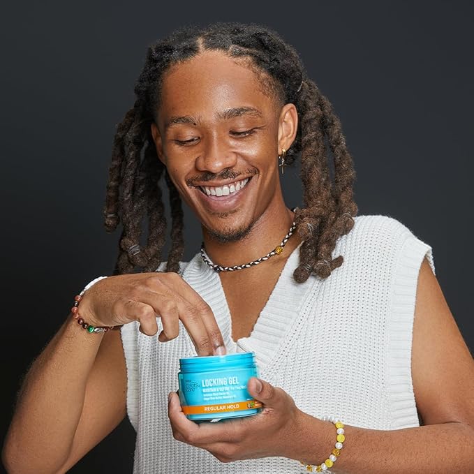 KISS COLORS & CARE Locking Gel, 6 oz - starts and maintains locs with long lasting hold and no build up, for Fine to Medium Hair Types, made with Castor Oil, Shea Butter & Rosemary Oil (Pack of 2)
