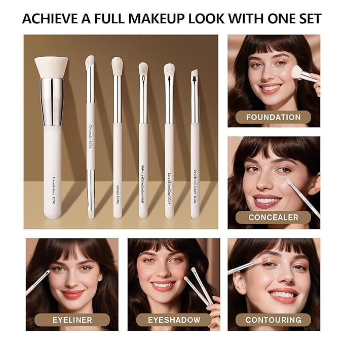 High-Efficiency Foundation Brush LC01 - Flat Design for Seamless Blending, Skin-Friendly Bristles, Comfort Handle
