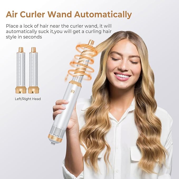 5 in 1 Hair Dryer Brush, Negative Ion Air Styler Wrap Hair Styler Upgrade Blow Dryer Brush Air Curler for Hair, Blowout Brush Set As A Gift for Straight/Curl/Drying/Smoothing