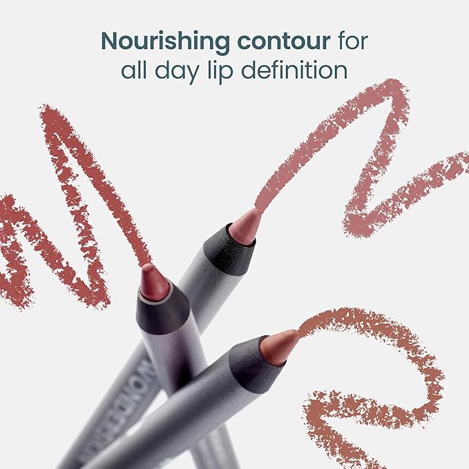 Wonderskin Lip Liner Pencil - 360 Contour Lipliner, Long Lasting, Sharpenable, Waterproof and Transfer-Proof Brown Lip Liner Pencil (Saddle)